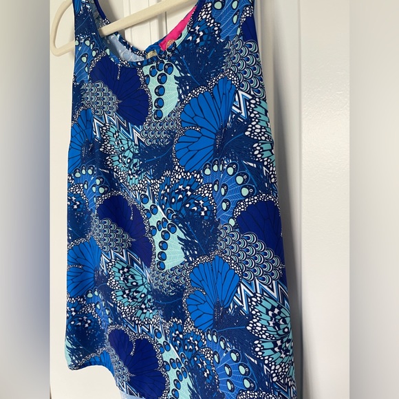 Macbeth Collection Margaret Josephs • Blue Tank Top • Gold Zipper Back • Silky - Picture 5 of 11